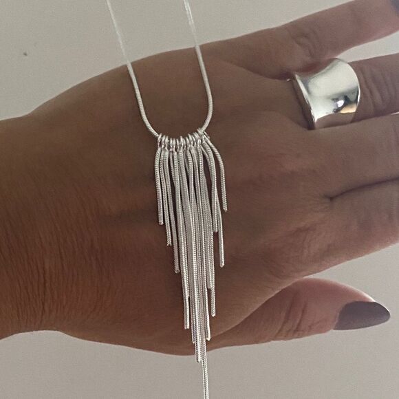The Roaring 20’s 925 Silver retro fringe necklace - Picture 4 of 8